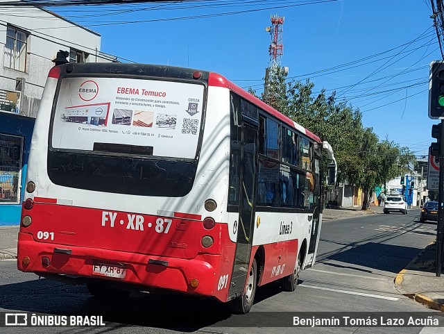 Linea 3 Temuco 091 na cidade de Temuco, Cautín, Araucanía, Chile, por Benjamín Tomás Lazo Acuña. Número da foto: #11900515.