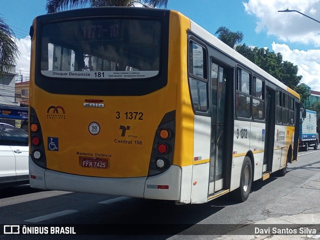 Viação Metrópole Paulista - Zona Leste 3 1372 na cidade de São Paulo, São Paulo, Brasil, por Davi Santos Silva. Número da foto: #11899096.