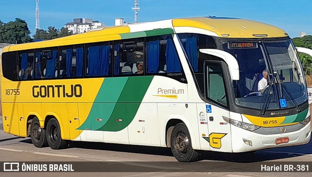 Empresa Gontijo de Transportes 18755 na cidade de Betim, Minas Gerais, Brasil, por Hariel BR-381. Número da foto: #11903762.