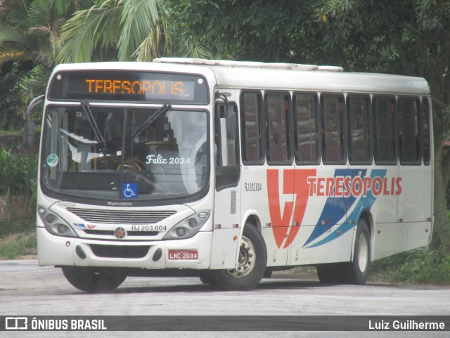 Viação Teresópolis RJ 203.004 na cidade de Teresópolis, Rio de Janeiro, Brasil, por Luiz Guilherme. ID da foto: 11902358.