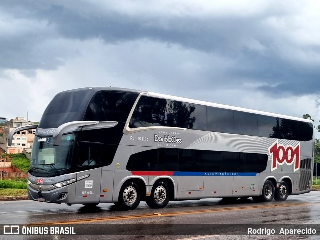 Auto Viação 1001 RJ 108.1134 na cidade de Conselheiro Lafaiete, Minas Gerais, Brasil, por Rodrigo  Aparecido. ID da foto: 11905741.