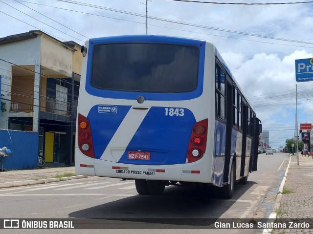 Transvida Transporte Coletivo 1843 na cidade de Ji-Paraná, Rondônia, Brasil, por Gian Lucas  Santana Zardo. ID da foto: 11904451.