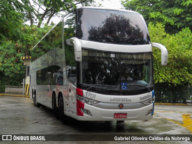 Auto Viação Catarinense 3701 na cidade de São Paulo, São Paulo, Brasil, por Gabriel Oliveira Caldas da Nobrega. ID da foto: 11904113.