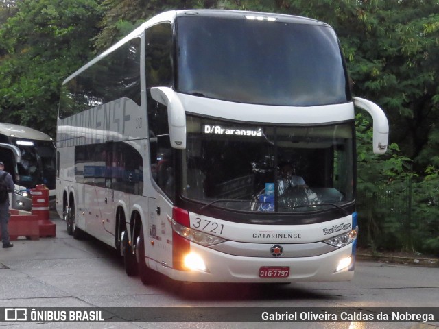 Auto Viação Catarinense 3721 na cidade de São Paulo, São Paulo, Brasil, por Gabriel Oliveira Caldas da Nobrega. ID da foto: 11905558.