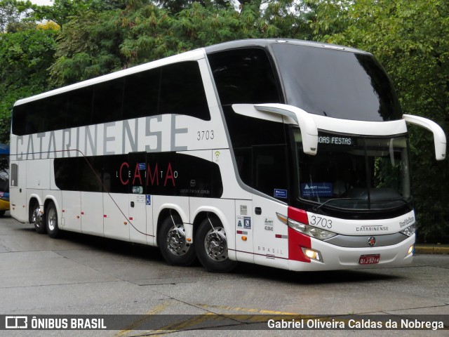 Auto Viação Catarinense 3703 na cidade de São Paulo, São Paulo, Brasil, por Gabriel Oliveira Caldas da Nobrega. Número da foto: #11904116.