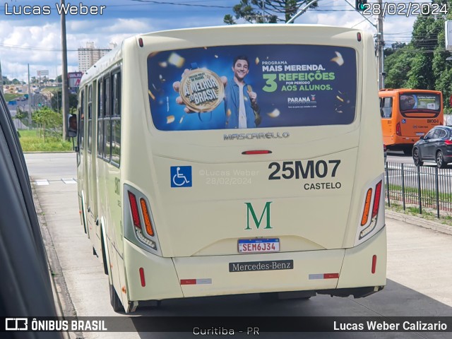 Viação Castelo Branco 25M07 na cidade de Curitiba, Paraná, Brasil, por Lucas Weber Calizario. Número da foto: #11908154.