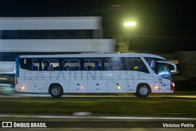 Auto Viação Catarinense 3418 na cidade de Joinville, Santa Catarina, Brasil, por Vinicius Petris. ID da foto: 11908578.