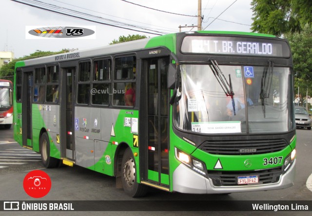 VB Transportes e Turismo 3407 na cidade de Campinas, São Paulo, Brasil, por Wellington Lima. Número da foto: #11907702.