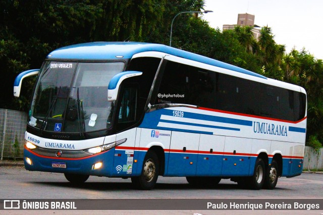 Viação Umuarama 15039 na cidade de Curitiba, Paraná, Brasil, por Paulo Henrique Pereira Borges. ID da foto: 11908014.