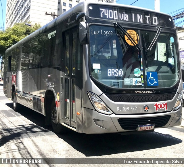 Auto Viação 1001 RJ 108.772 na cidade de Niterói, Rio de Janeiro, Brasil, por Luiz Eduardo Lopes da Silva. Número da foto: #11907185.