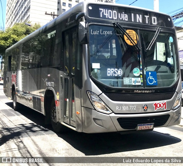 Auto Viação 1001 RJ 108.772 na cidade de Niterói, Rio de Janeiro, Brasil, por Luiz Eduardo Lopes da Silva. ID da foto: 11907185.