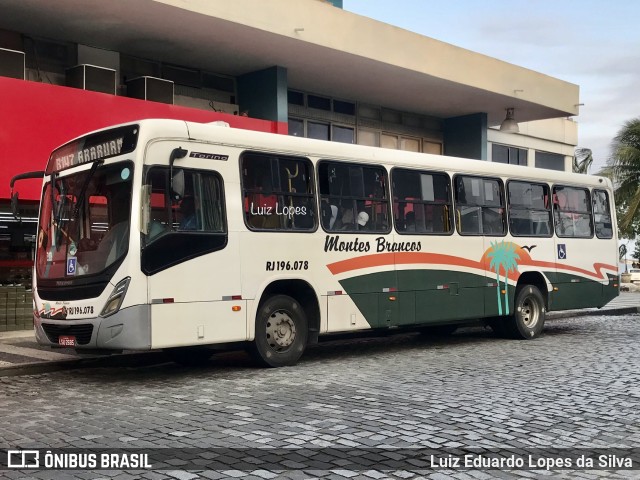 Viação Montes Brancos RJ 196.078 na cidade de Araruama, Rio de Janeiro, Brasil, por Luiz Eduardo Lopes da Silva. Número da foto: #11837600.