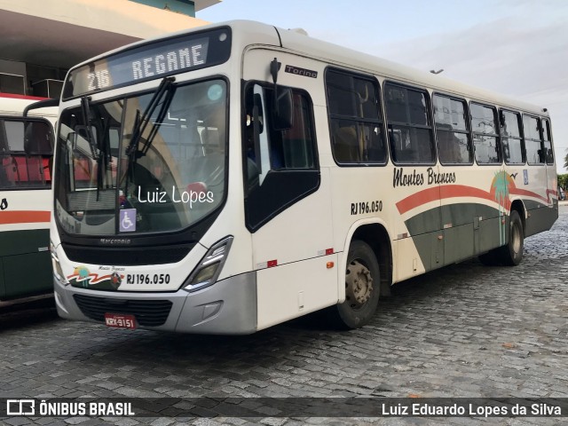 Viação Montes Brancos RJ 196.050 na cidade de Araruama, Rio de Janeiro, Brasil, por Luiz Eduardo Lopes da Silva. ID da foto: 11837603.