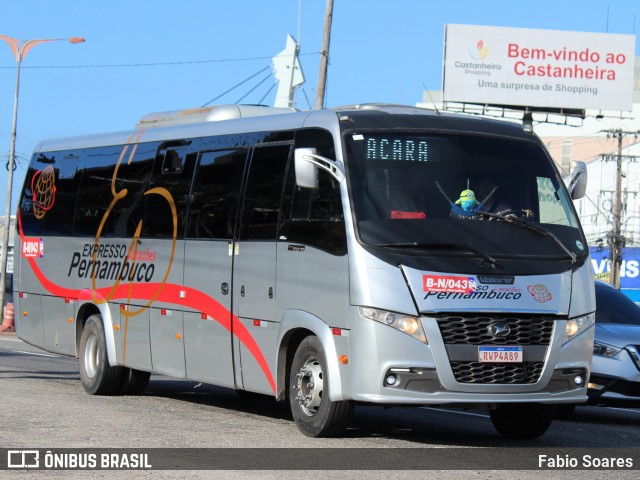 Expresso Pernambuco Turismo B-N/043 na cidade de Belém, Pará, Brasil, por Fabio Soares. Número da foto: #11837351.