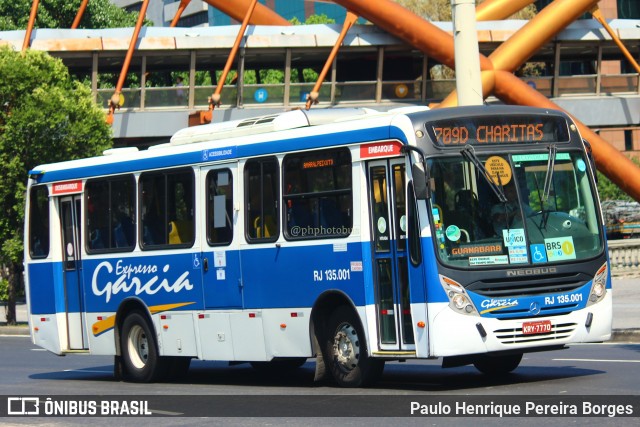 Expresso Garcia RJ 135.001 na cidade de Rio de Janeiro, Rio de Janeiro, Brasil, por Paulo Henrique Pereira Borges. ID da foto: 11839256.