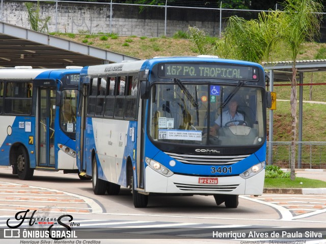 VB Transportes e Turismo 3401 na cidade de Campinas, São Paulo, Brasil, por Henrique Alves de Paula Silva. Número da foto: #11842067.