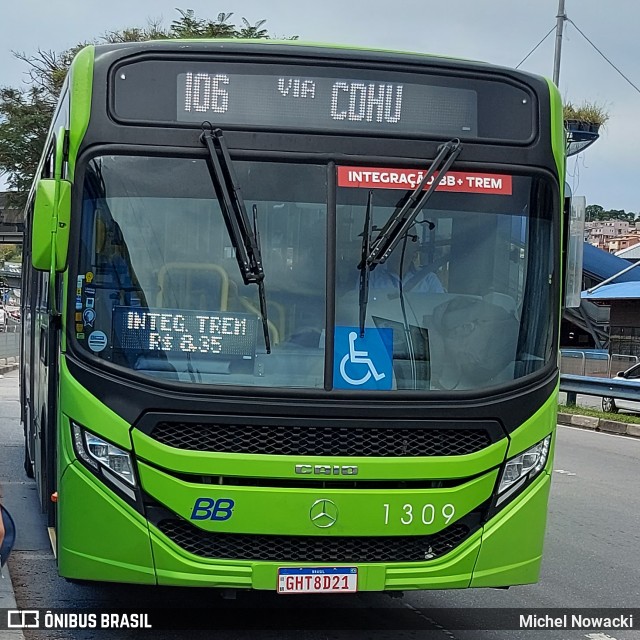 BB Transportes e Turismo 1309 na cidade de Itapevi, São Paulo, Brasil, por Michel Nowacki. Número da foto: #11842135.