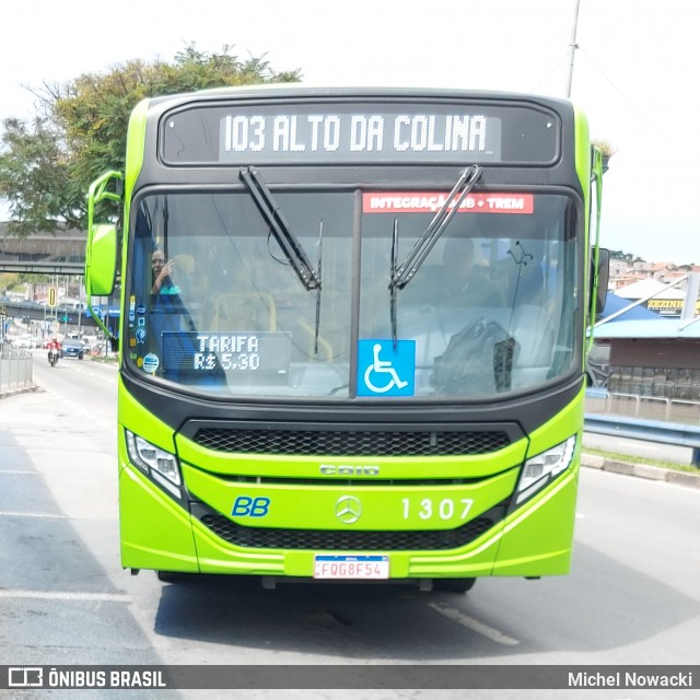 BB Transportes e Turismo 1307 na cidade de Itapevi, São Paulo, Brasil, por Michel Nowacki. ID da foto: 11842150.