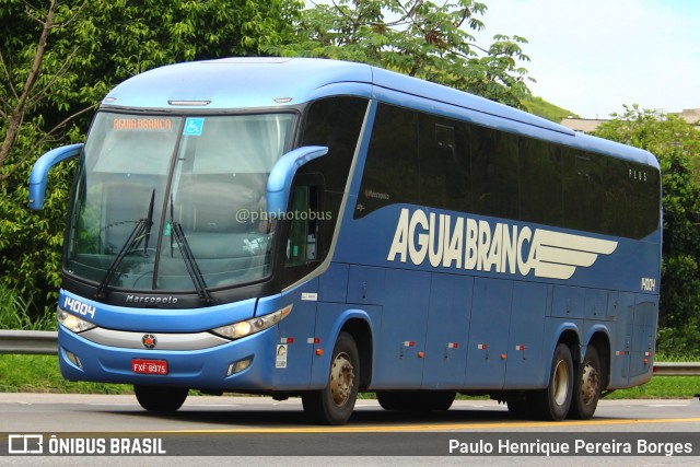 Viação Águia Branca 14004 na cidade de Barra do Piraí, Rio de Janeiro, Brasil, por Paulo Henrique Pereira Borges. Número da foto: #11842001.
