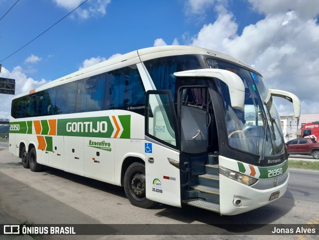 Empresa Gontijo de Transportes 21350 na cidade de Goiana, Pernambuco, Brasil, por Jonas Alves. ID da foto: 11842611.