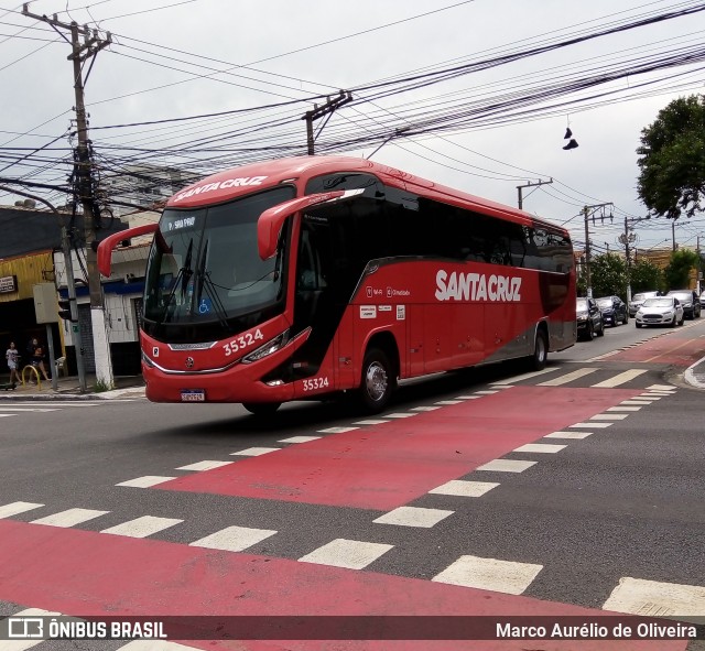 Viação Santa Cruz 35324 na cidade de São Paulo, São Paulo, Brasil, por Marco Aurélio de Oliveira. ID da foto: 11842493.