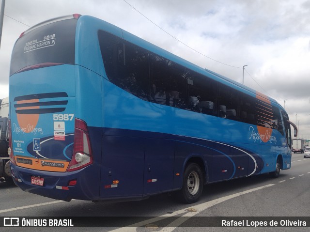 Empresa de Ônibus Pássaro Marron 5987 na cidade de São Paulo, São Paulo, Brasil, por Rafael Lopes de Oliveira. ID da foto: 11844733.