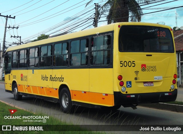 Viação Cidade do Aço 5005 na cidade de Volta Redonda, Rio de Janeiro, Brasil, por José Duílio Lobuglio. ID da foto: 11845087.