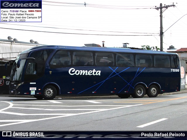 Viação Cometa 715100 na cidade de São José dos Campos, São Paulo, Brasil, por Paulo Rafael Peixoto. ID da foto: 11845995.