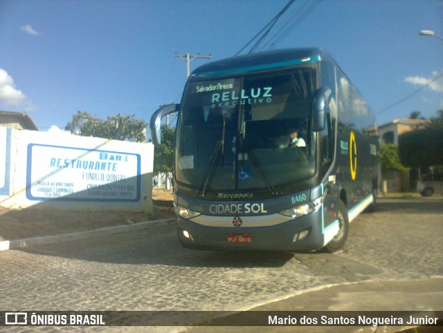 Viação Cidade Sol 8460 na cidade de Piritiba, Bahia, Brasil, por Mario dos Santos Nogueira Junior. ID da foto: 11846763.