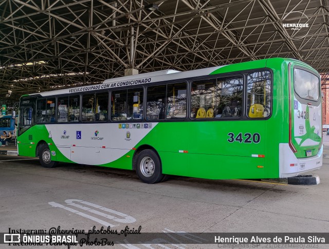 VB Transportes e Turismo 3420 na cidade de Campinas, São Paulo, Brasil, por Henrique Alves de Paula Silva. Número da foto: #11850264.