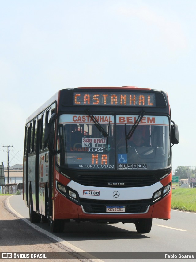 CSM Transporte e Turismo RT 003 na cidade de Benevides, Pará, Brasil, por Fabio Soares. ID da foto: 11850377.