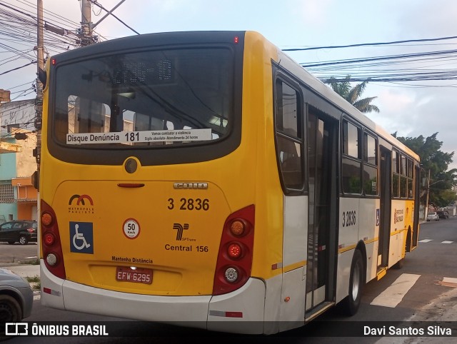 Viação Metrópole Paulista - Zona Leste 3 2836 na cidade de São Paulo, São Paulo, Brasil, por Davi Santos Silva. ID da foto: 11849327.