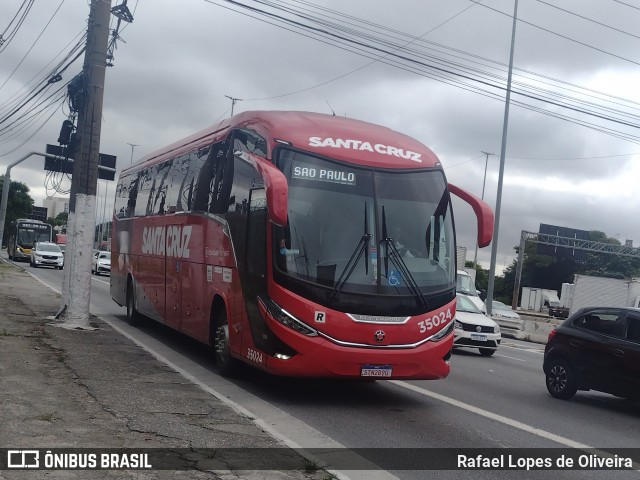 Viação Santa Cruz 35024 na cidade de São Paulo, São Paulo, Brasil, por Rafael Lopes de Oliveira. ID da foto: 11849218.