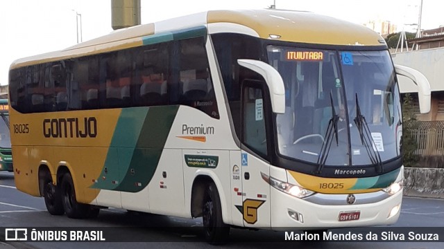 Empresa Gontijo de Transportes 18025 na cidade de Belo Horizonte, Minas Gerais, Brasil, por Marlon Mendes da Silva Souza. ID da foto: 11849714.