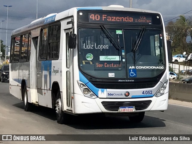 Expresso Tanguá 4.052 na cidade de São Gonçalo, Rio de Janeiro, Brasil, por Luiz Eduardo Lopes da Silva. ID da foto: 11848878.