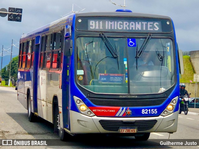 BR Mobilidade Baixada Santista 82155 na cidade de Praia Grande, São Paulo, Brasil, por Guilherme Justo. ID da foto: 11852061.