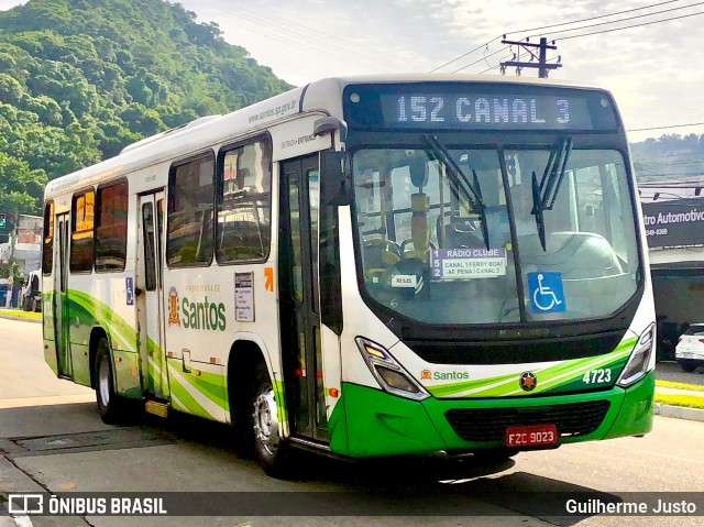 Viação Piracicabana Santos 4723 na cidade de Santos, São Paulo, Brasil, por Guilherme Justo. Número da foto: #11852027.