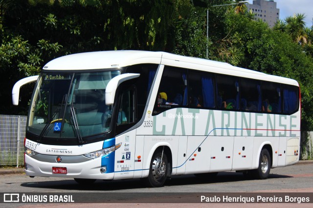 Auto Viação Catarinense 3353 na cidade de Curitiba, Paraná, Brasil, por Paulo Henrique Pereira Borges. ID da foto: 11853027.