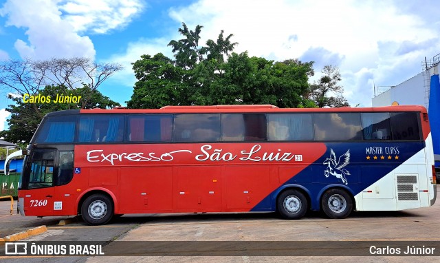 Expresso São Luiz 7260 na cidade de Goiânia, Goiás, Brasil, por Carlos Júnior. ID da foto: 11853379.