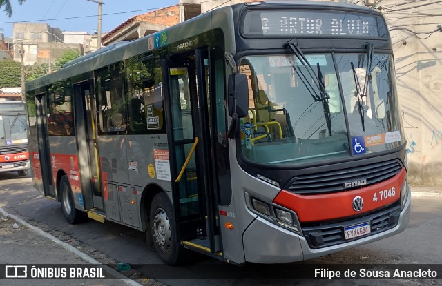 Pêssego Transportes 4 7046 na cidade de São Paulo, São Paulo, Brasil, por Filipe de Sousa Anacleto. Número da foto: #11854765.