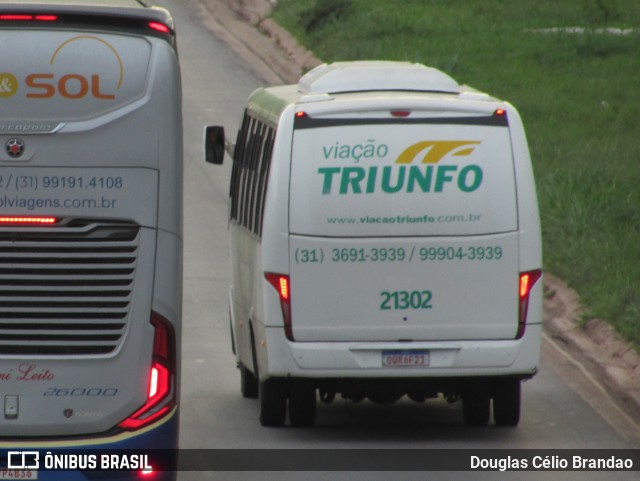 Viação Triunfo 21302 na cidade de Belo Horizonte, Minas Gerais, Brasil, por Douglas Célio Brandao. ID da foto: 11910907.