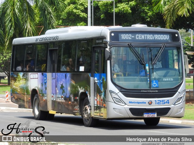 Expresso Metrópolis Transportes e Viagens 1254 na cidade de Jaguariúna, São Paulo, Brasil, por Henrique Alves de Paula Silva. ID da foto: 11912060.