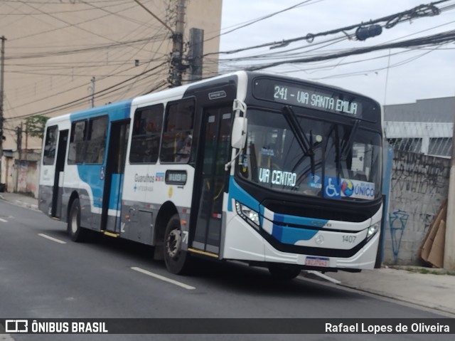 VUG - Viação Urbana Guarulhos 1407 na cidade de Guarulhos, São Paulo, Brasil, por Rafael Lopes de Oliveira. ID da foto: 11909564.