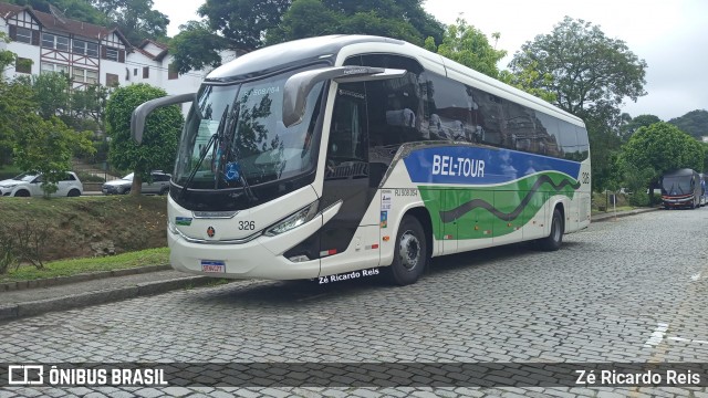 Bel-Tour Transportes e Turismo 326 na cidade de Petrópolis, Rio de Janeiro, Brasil, por Zé Ricardo Reis. ID da foto: 11910382.