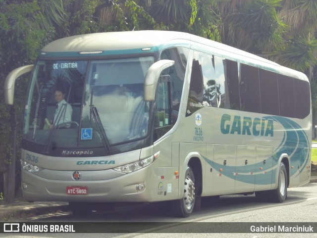 Viação Garcia 7636 na cidade de Curitiba, Paraná, Brasil, por Gabriel Marciniuk. Número da foto: #11910528.