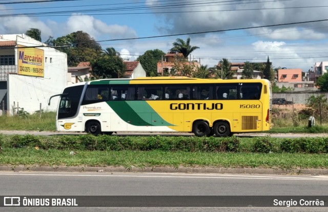 Empresa Gontijo de Transportes 15080 na cidade de Vila Velha, Espírito Santo, Brasil, por Sergio Corrêa. ID da foto: 11909609.