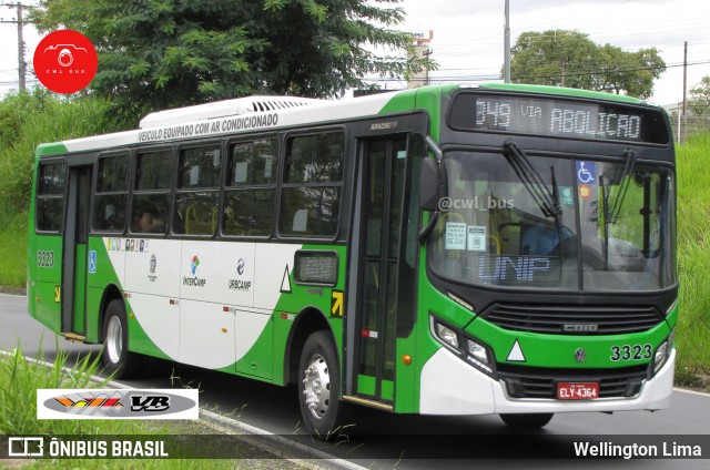 VB Transportes e Turismo 3323 na cidade de Campinas, São Paulo, Brasil, por Wellington Lima. ID da foto: 11932882.