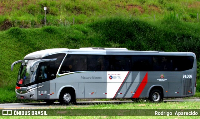 Empresa de Ônibus Pássaro Marron 91.006 na cidade de Aparecida, São Paulo, Brasil, por Rodrigo  Aparecido. Número da foto: #11935184.