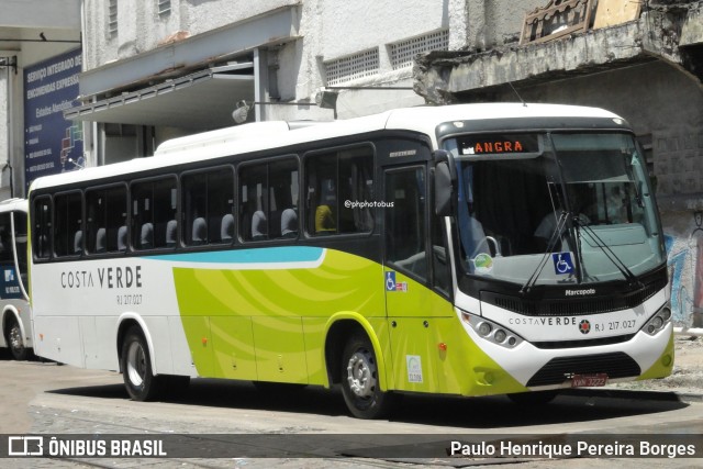 Costa Verde Transportes RJ 217.027 na cidade de Rio de Janeiro, Rio de Janeiro, Brasil, por Paulo Henrique Pereira Borges. ID da foto: 11936847.