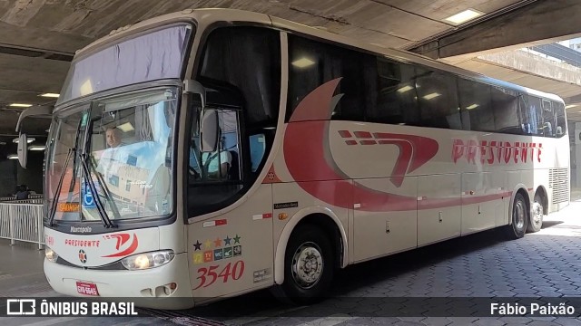 Viação Presidente 3540 na cidade de Belo Horizonte, Minas Gerais, Brasil, por Fábio Paixão. ID da foto: 11938811.